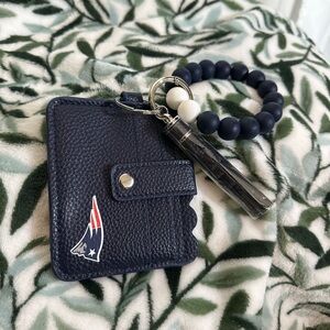 Navy Blue Patriots Keychain Wallet